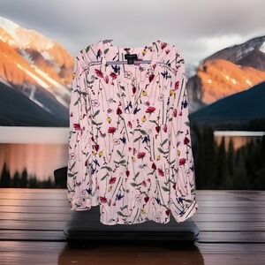 Liz Claiborne Women's Floral Blouse – Long Sleeve, Boho Peasant Top, Size 3X